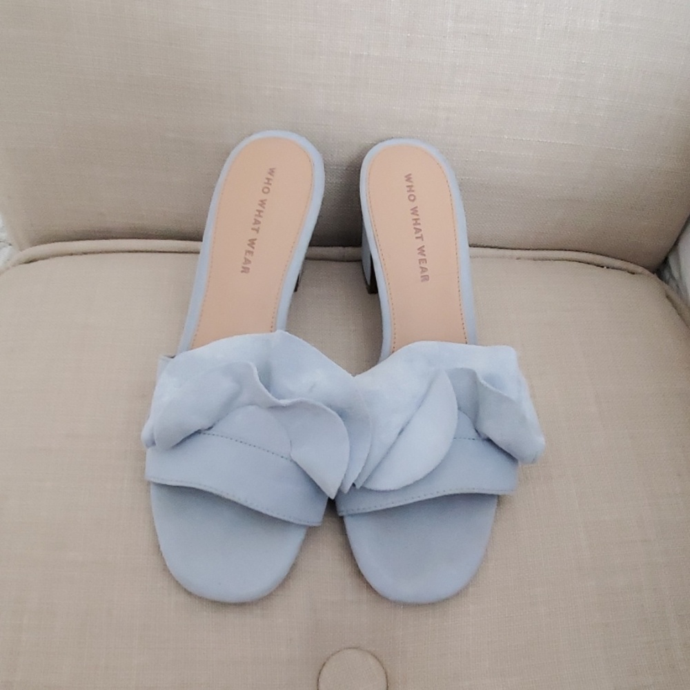 Suede block heel